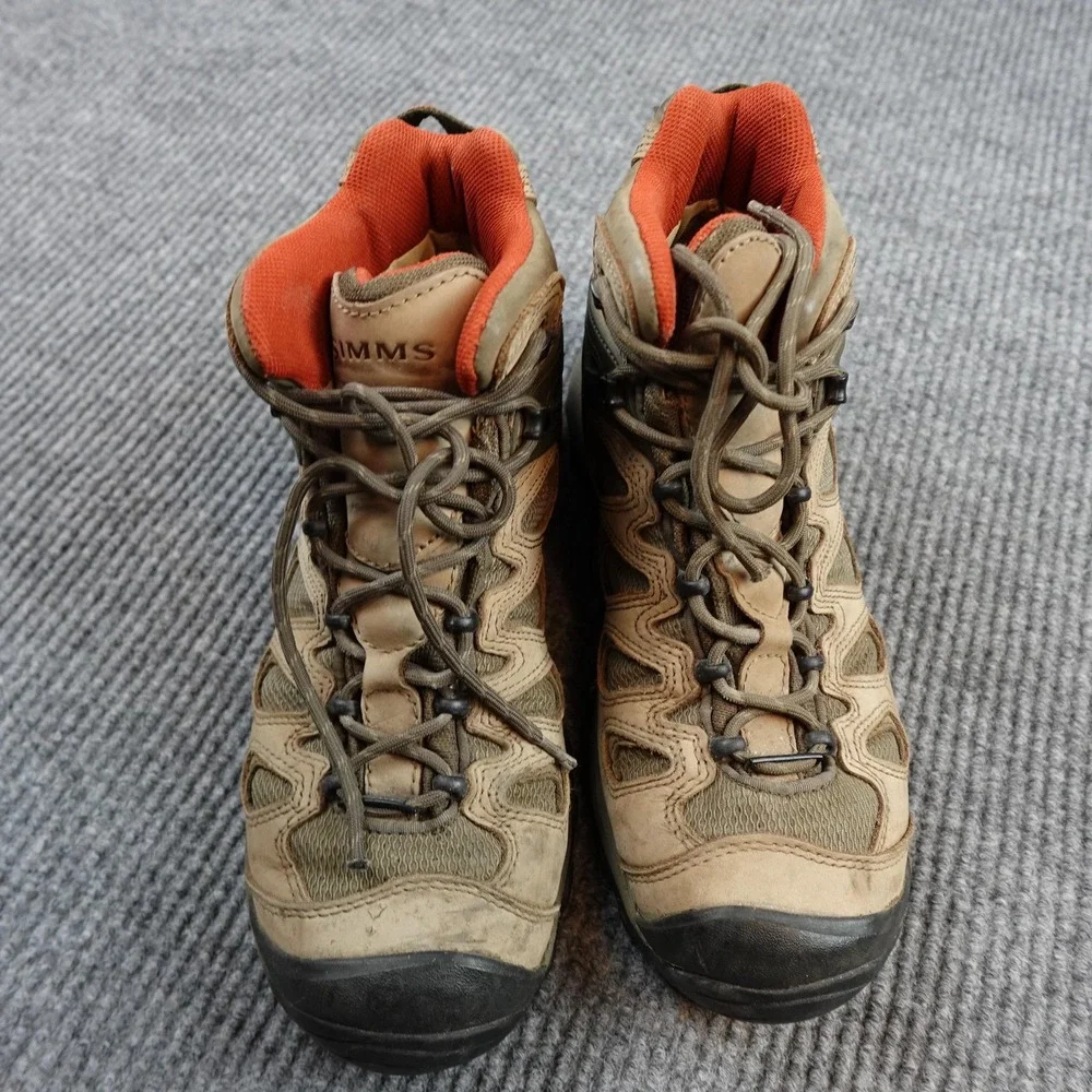 Simms Pursuit Gore-Tex Mid Hiking Boots Mens 10 Brown Leather Vibram Sole